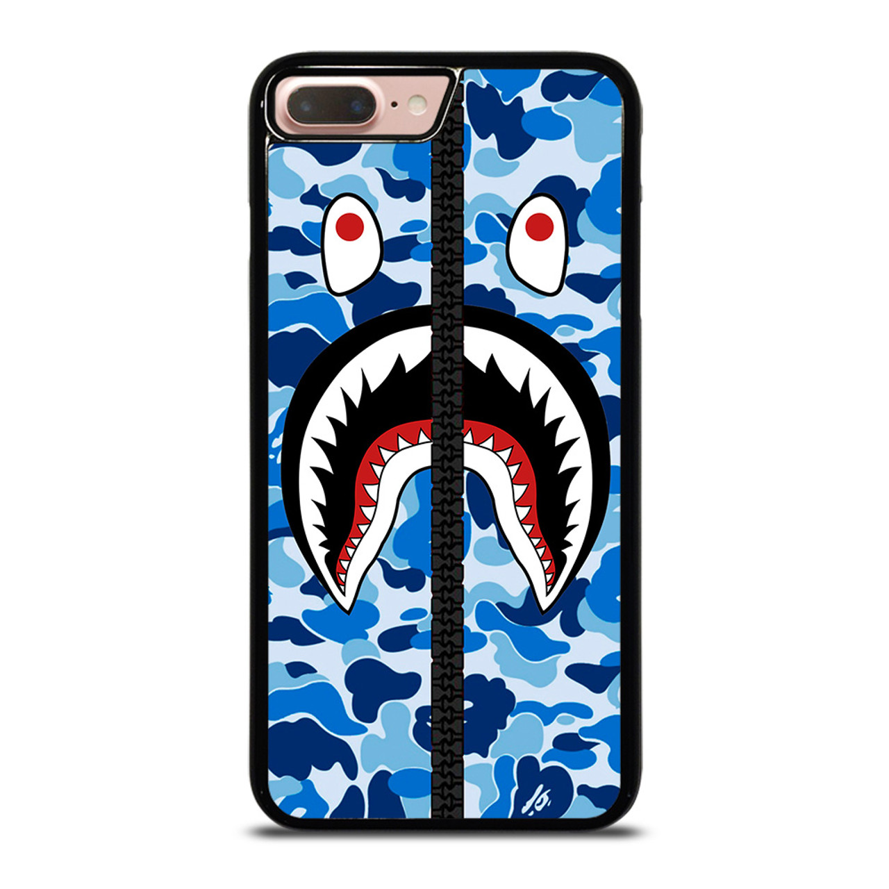 BAPE SHARK CAMO BLUE ZIP iPhone 8 Plus Case Cover